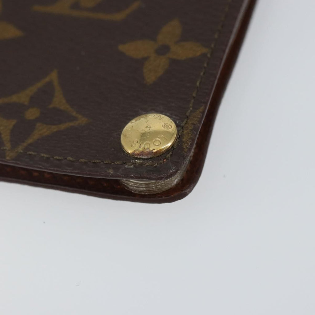 Louis Vuitton Porte Cartes Pression Card Case Monogram Canvas Brown Canvas Card Holders Accessory