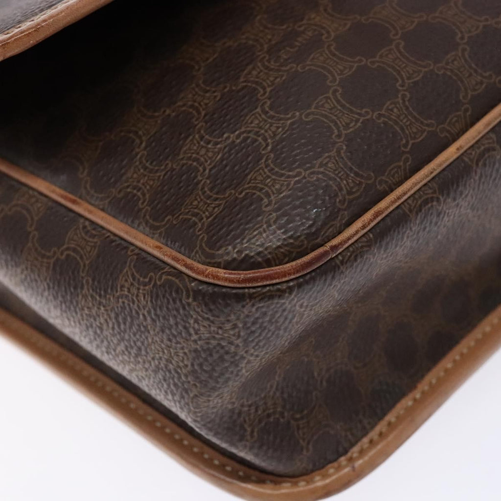Celine Vintage Macadam Shoulder Bag Canvas Brown Canvas Bag