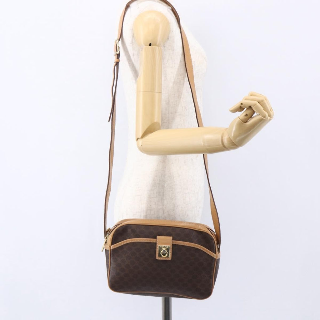 Celine Macadam Shoulder Bag Pvc Leather Brown Pvc Shoulder Bag Bag