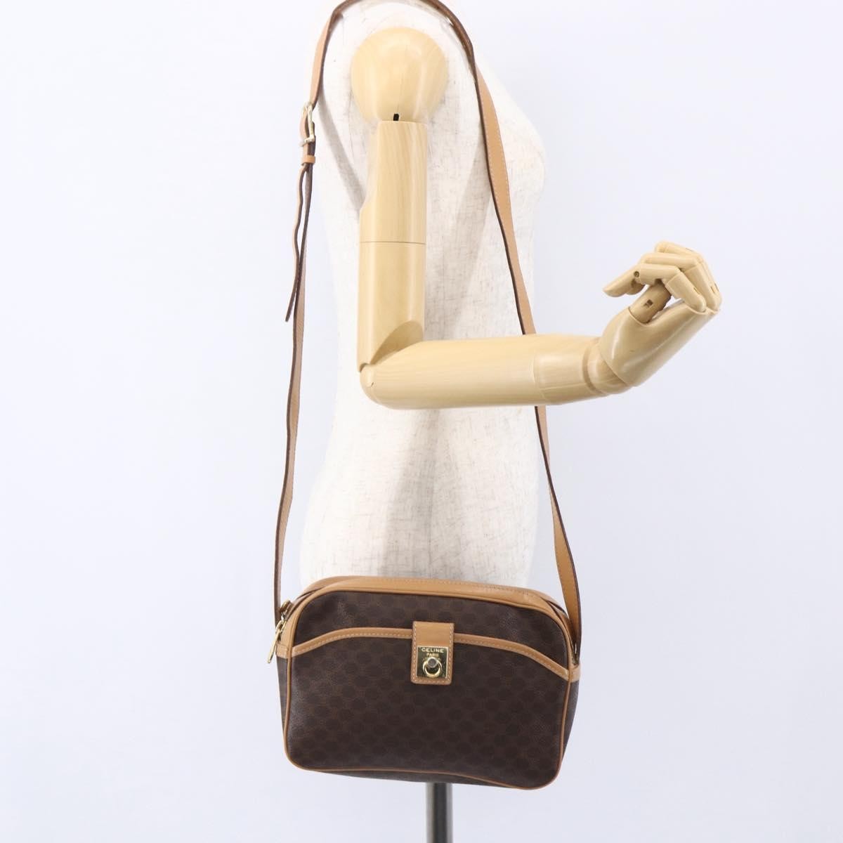 Celine Macadam Shoulder Bag Pvc Leather Brown Pvc Shoulder Bag Bag