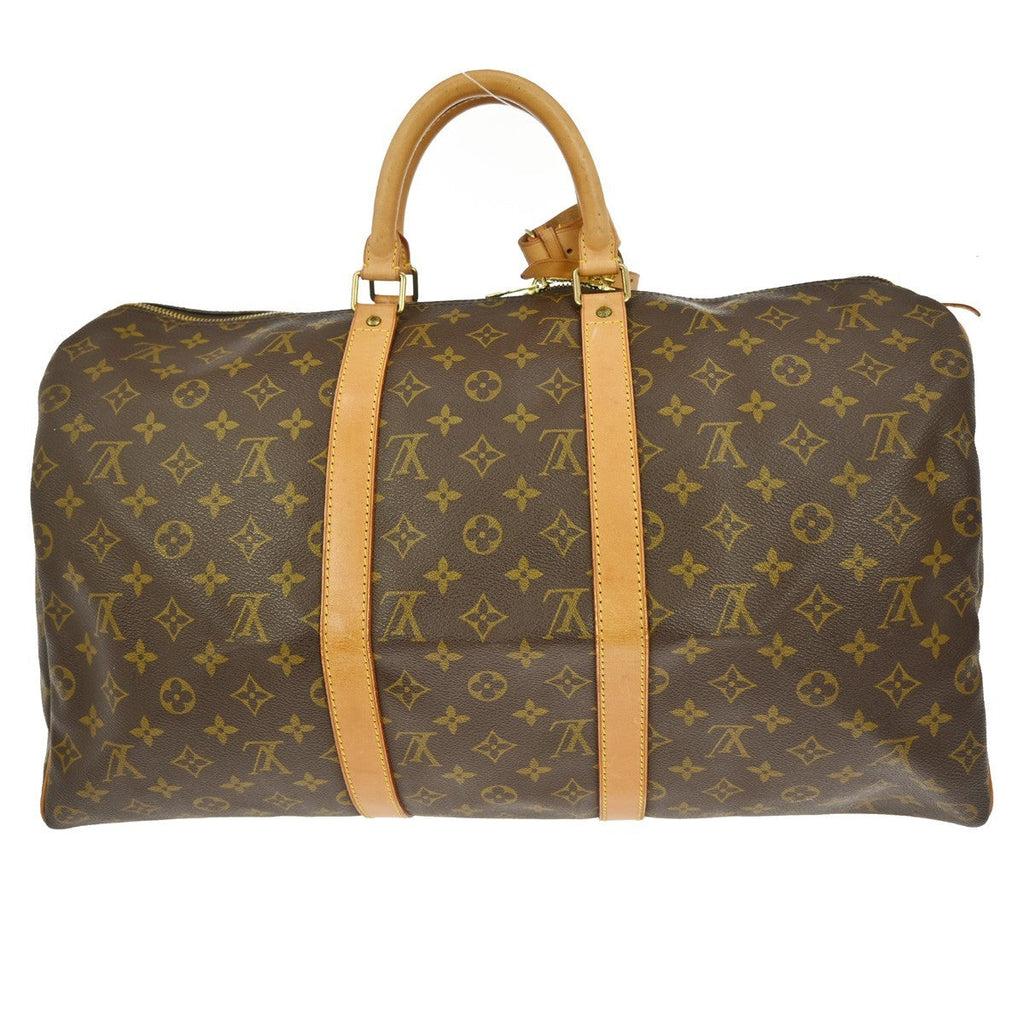 Louis Vuitton Keepall Bag Monogram Canvas Brown Canvas Travel Bag