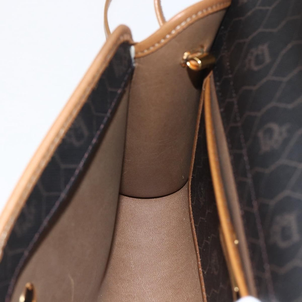 Christian Dior Vintage Honeycomb Shoulder Bag Canvas And Leather Black Pvc Shoulder Bag Bag (Pre-Owned)