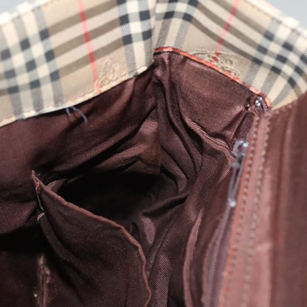 Burberry Nova Check Tote Canvas And Leather Beige Canvas Tote Bag