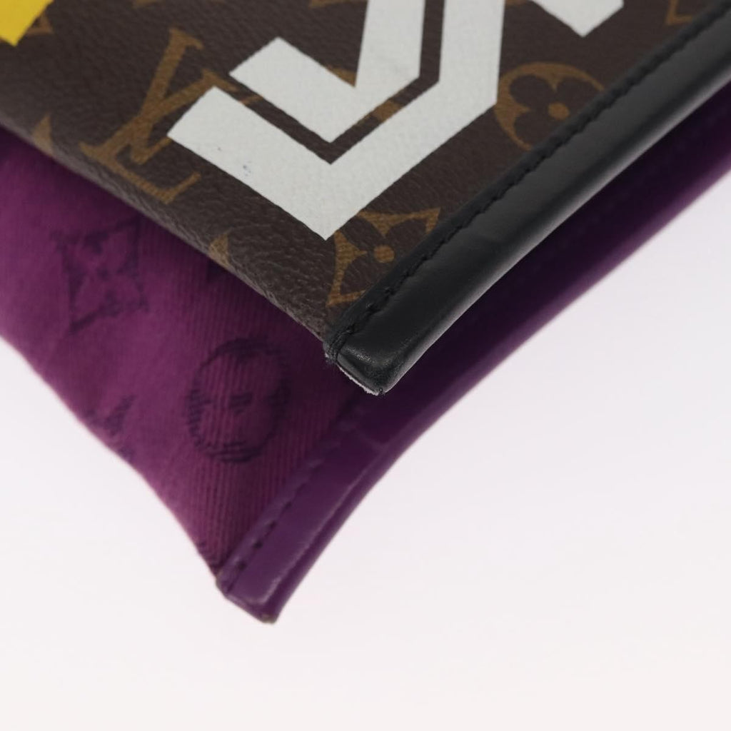 Louis Vuitton Double Flat Messenger Bag Limited Edition Logo Story Monogram Canvas And Denim Multicolour Canvas Shoulder Bag