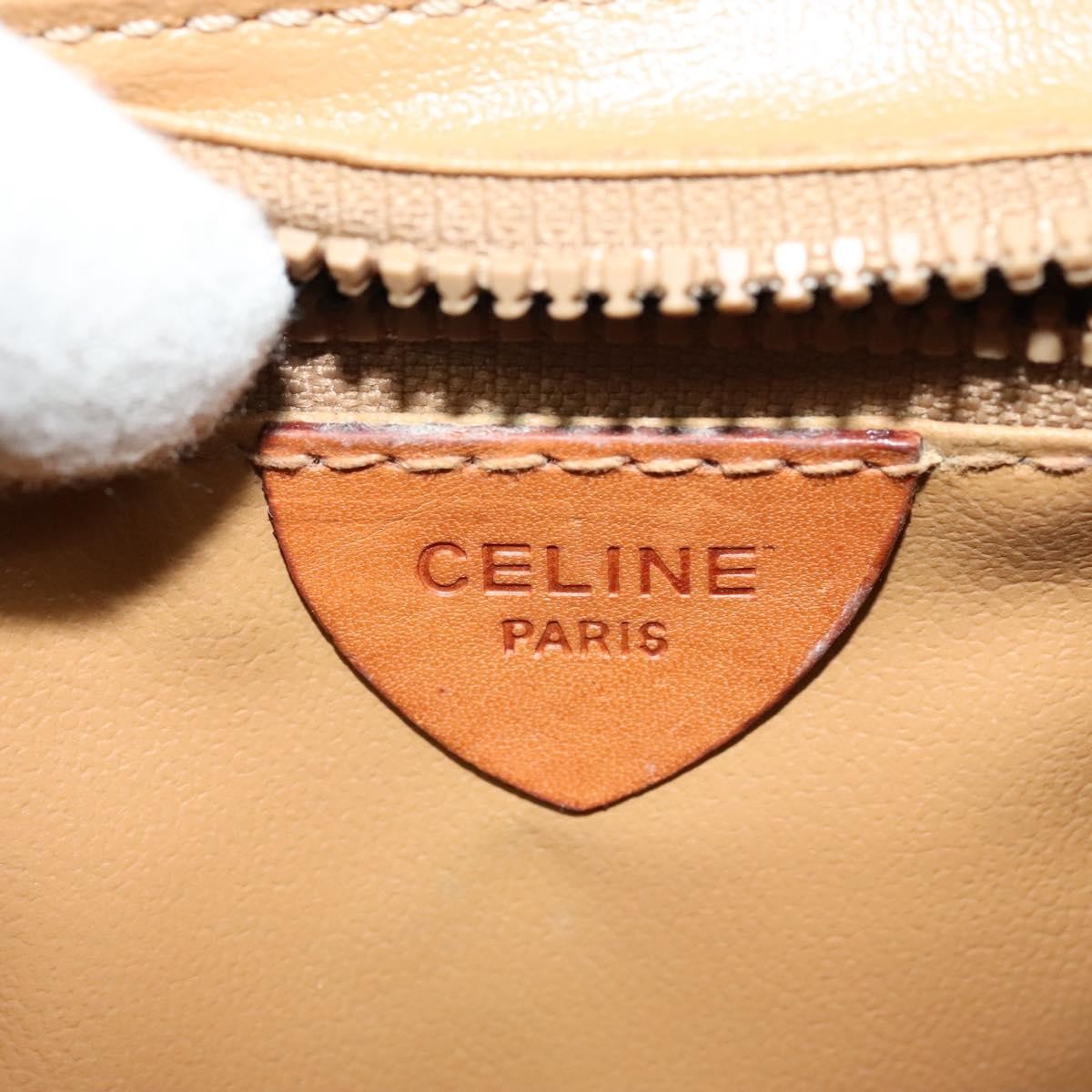 Celine Vintage Macadam Shoulder Bag Canvas Beige Canvas Bag