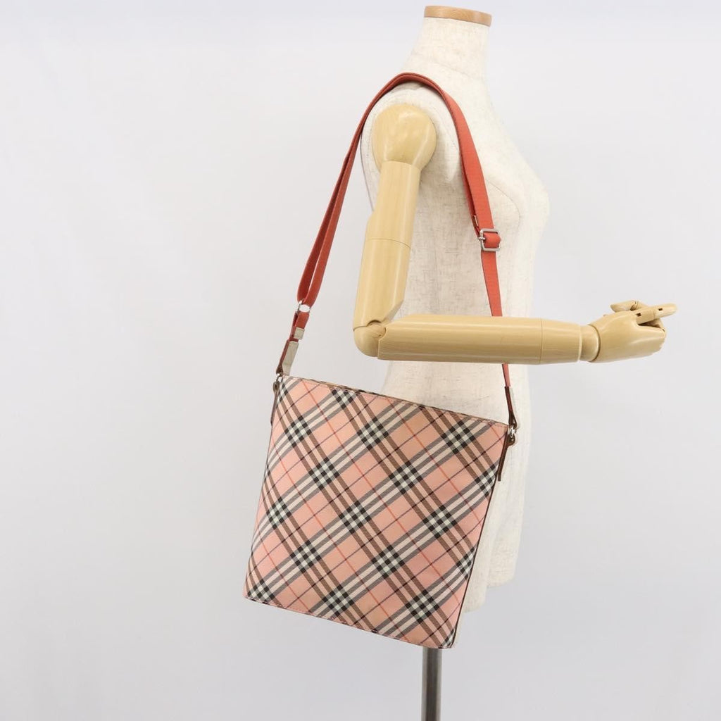 Burberry Nova Check Shoulder Bag Canvas Pink Canvas Shoulder Bag