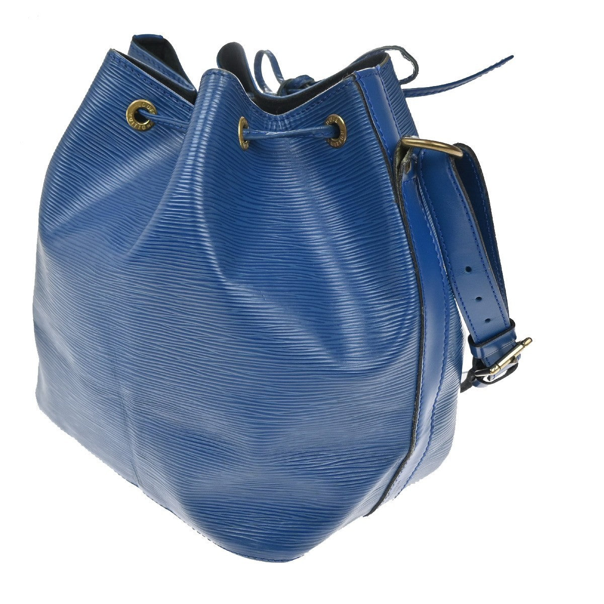Louis Vuitton Petit Noe Handbag Epi Leather Blue Leather Shoulder Bag
