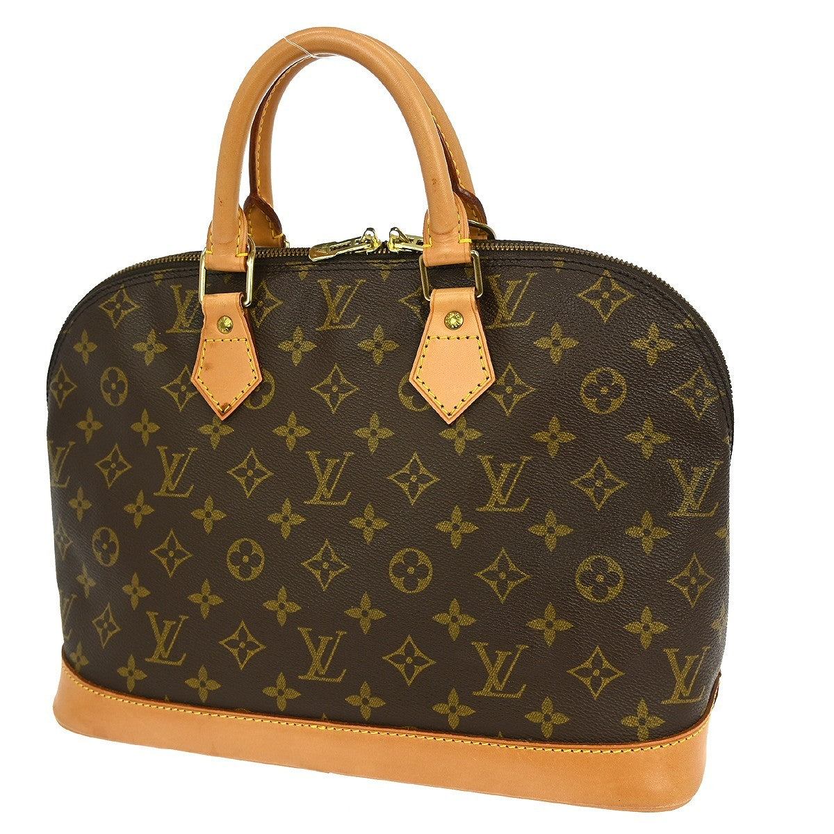 Louis Vuitton Alma Handbag Monogram Canvas Brown Canvas Handbag
