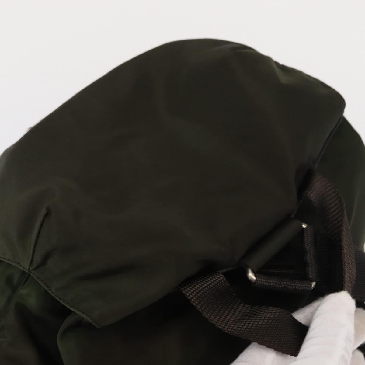 Prada Double Front Pocket Backpack Tessuto Khaki Nylon Backpack Bag