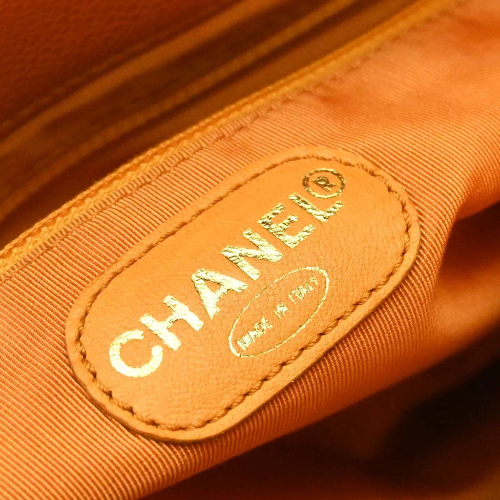 Chanel Vintage Front Pocket Shoulder Bag Leather Orange Leather Shoulder Bag Bag