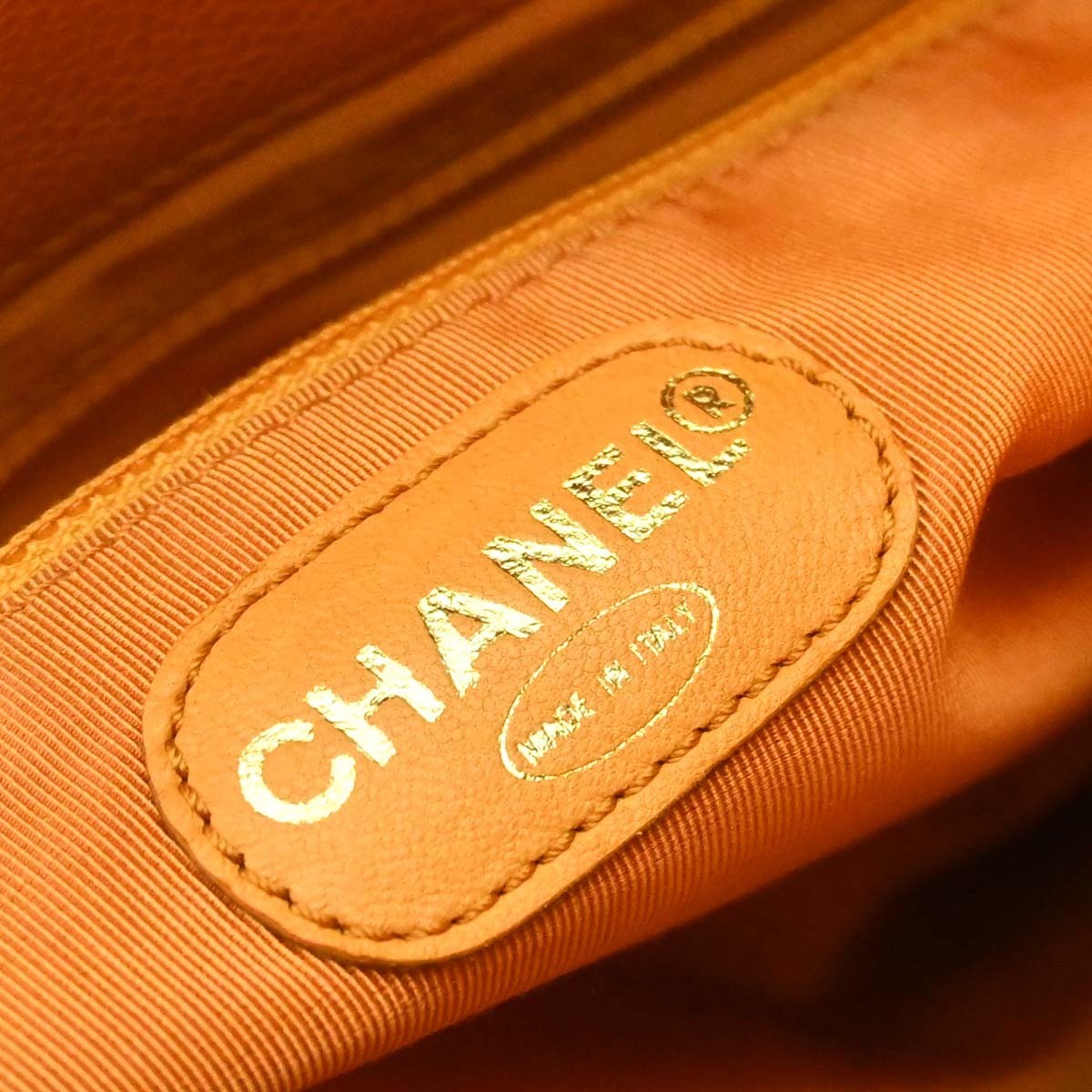 Chanel Vintage Front Pocket Shoulder Bag Leather Orange Leather Shoulder Bag Bag