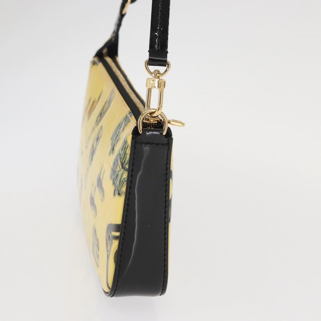 Louis Vuitton Pochette Accessoires Nm Limited Edition Stickers Monogram Vernis Yellow Patent_Leather Clutche & Pouche Bag