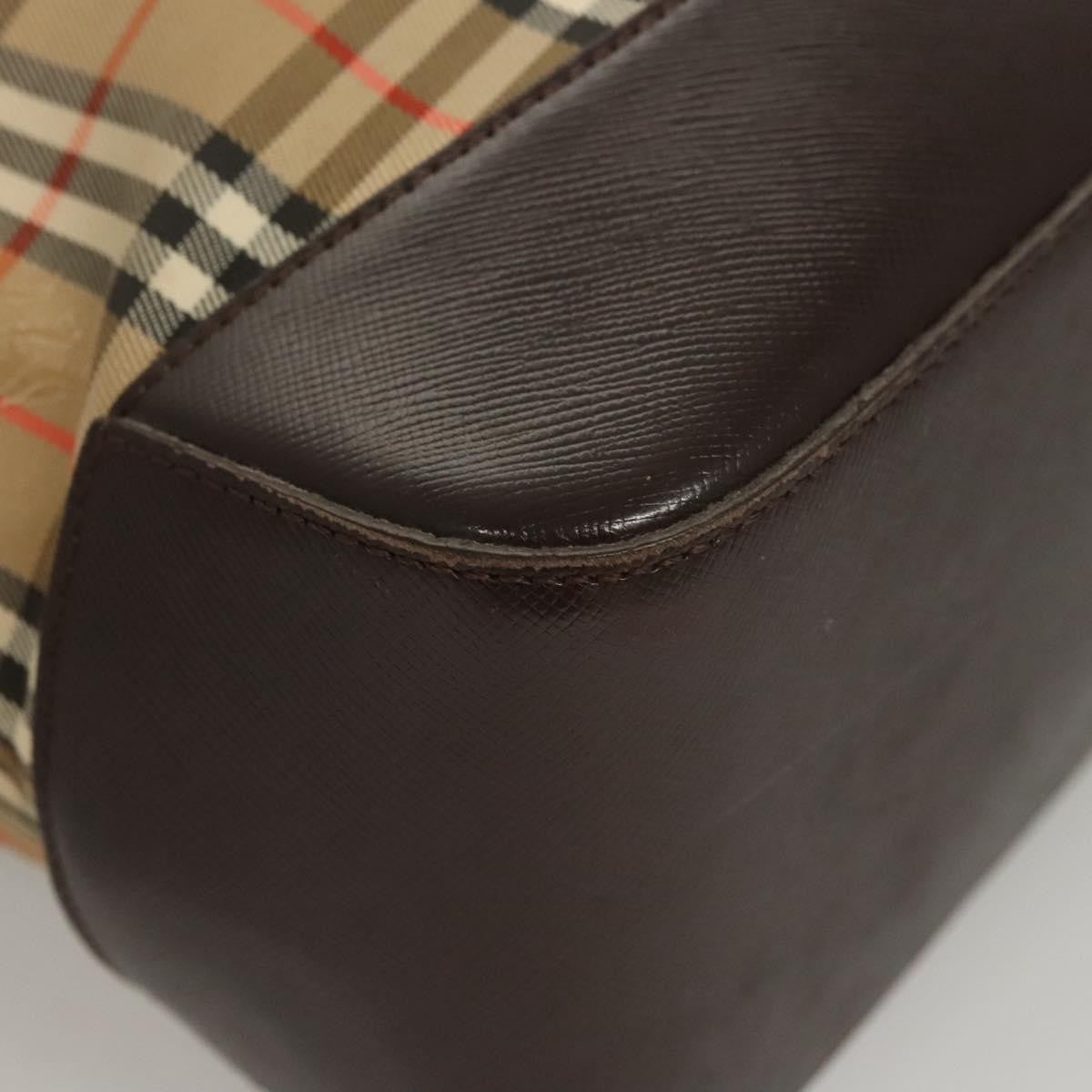 Burberry Nova Check Tote Canvas And Leather Beige Canvas Tote Bag