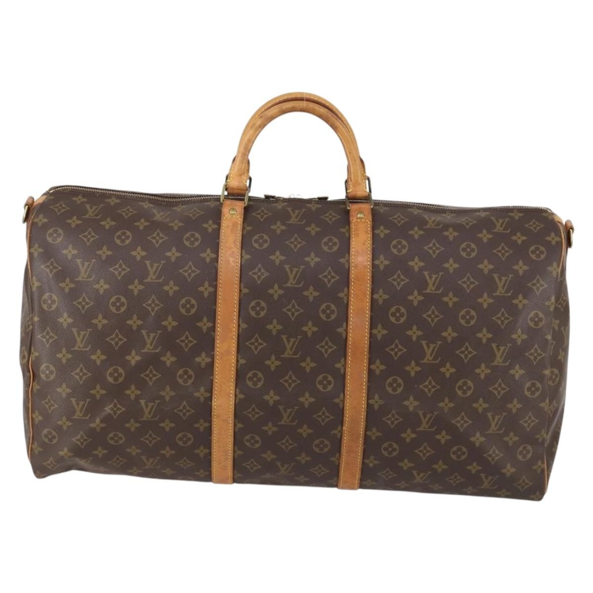 Louis Vuitton Keepall Bandouliere Bag Monogram Canvas Brown Canvas Travel Bag