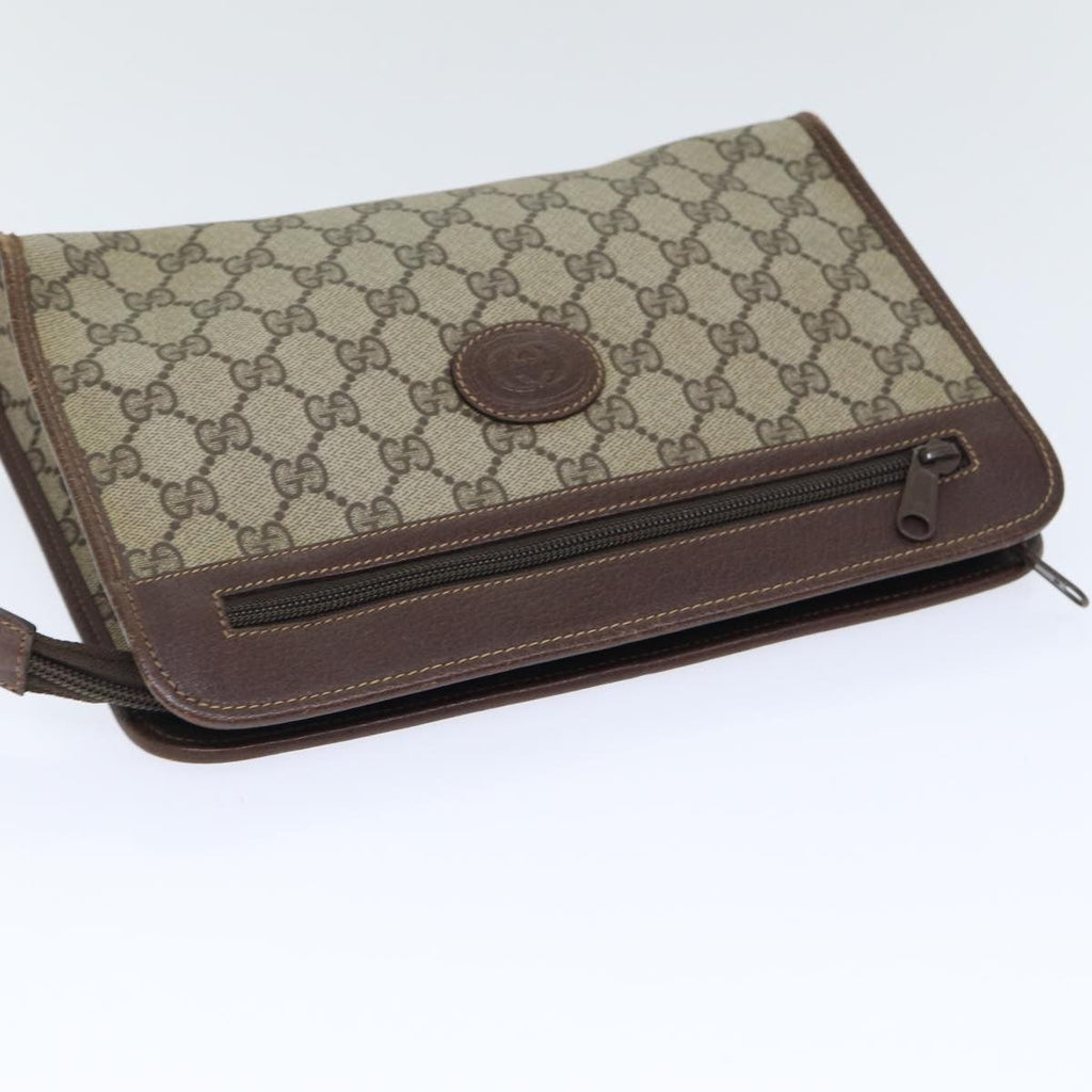 Gucci Gg Supreme Clutch Bag Pvc Beige Pvc Clutche & Pouche Bag (Pre-Owned)