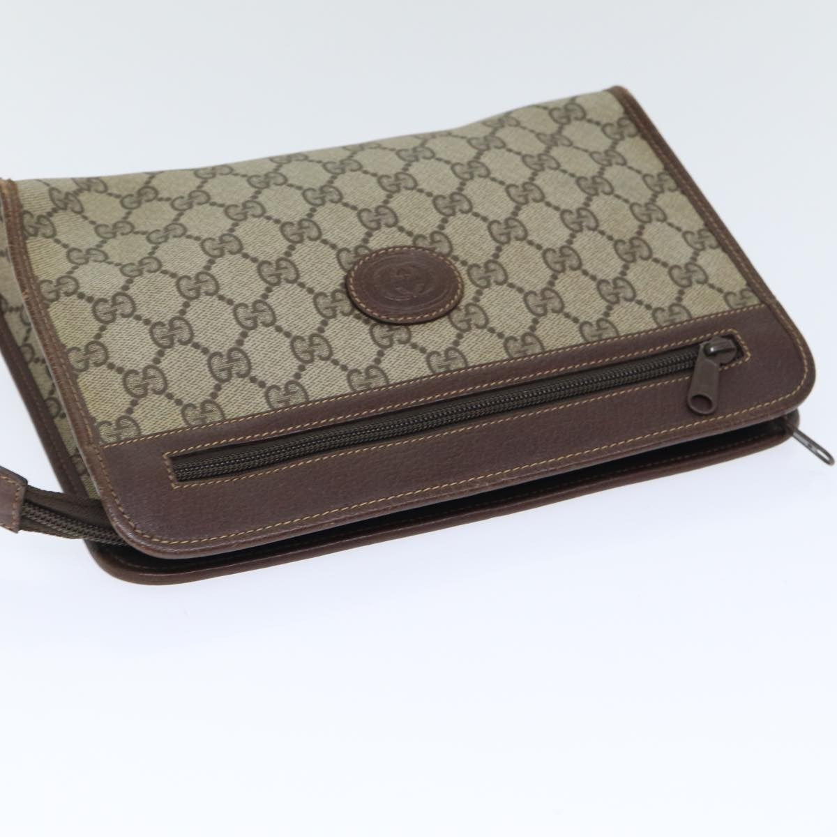Gucci Gg Supreme Clutch Bag Pvc Beige Pvc Clutche & Pouche Bag (Pre-Owned)