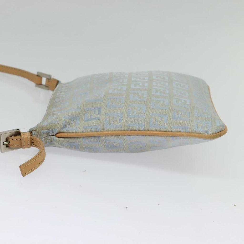 Fendi Vintage Flat Crossbody Bag Zucchino Canvas Blue Canvas Shoulder Bag Bag