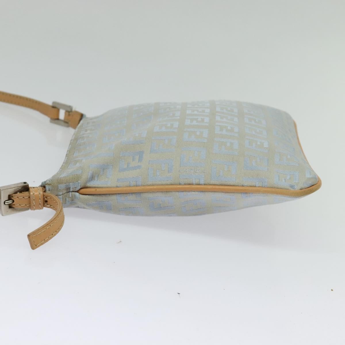 Fendi Vintage Flat Crossbody Bag Zucchino Canvas Blue Canvas Shoulder Bag Bag