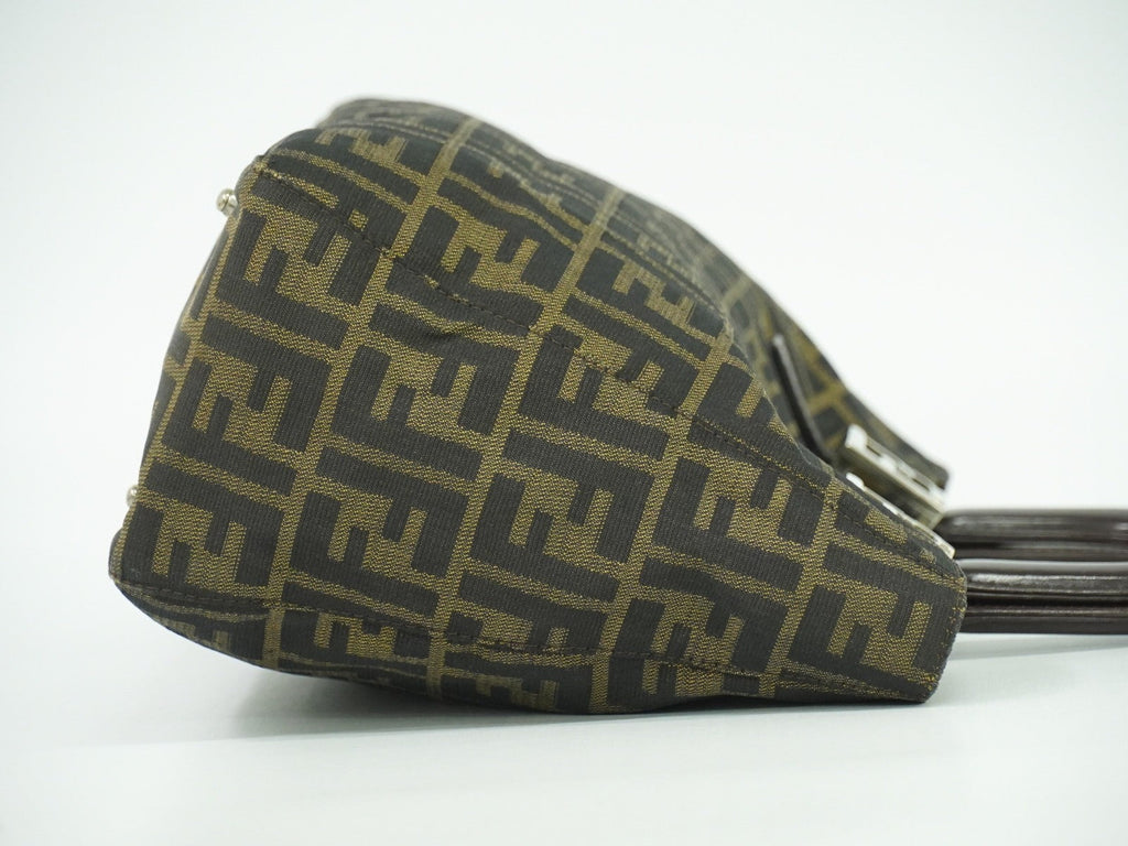 Fendi Zucca Tote Bag Ff Motif Brown Canvas Handbag