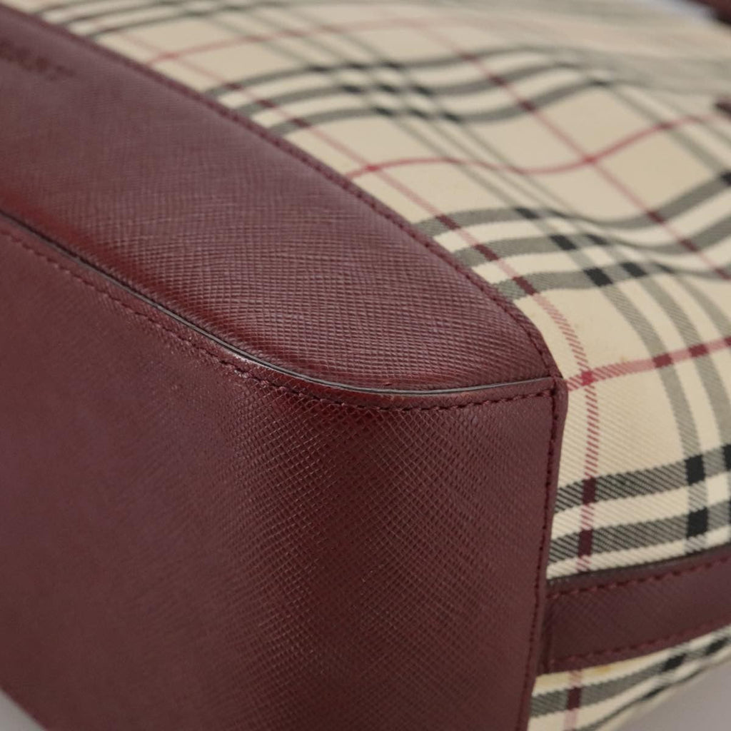 Burberry Nova Check Tote Canvas And Leather Beige Canvas Tote Bag
