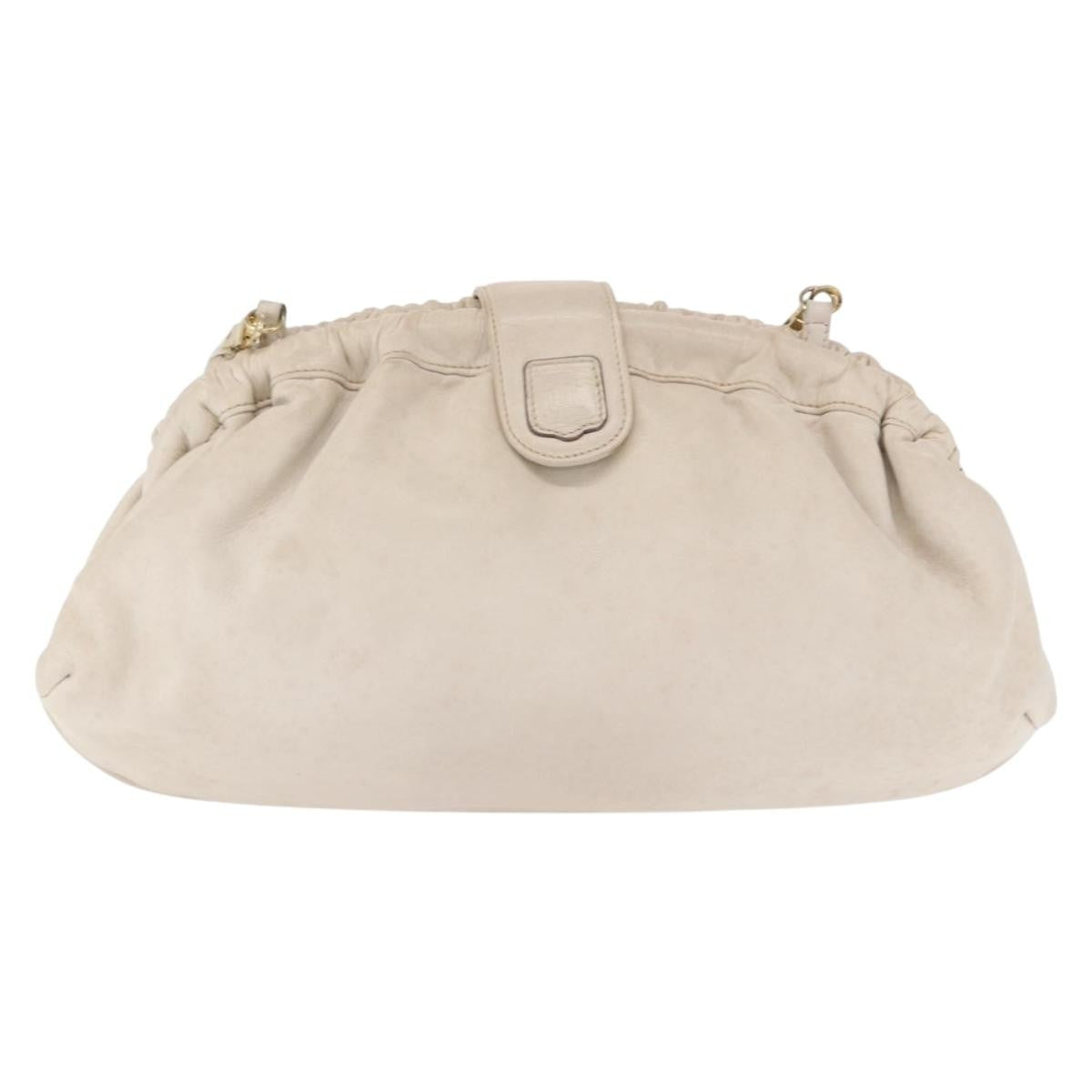 Celine Vintage Shoulder Bag Leather White Leather Shoulder Bag Bag