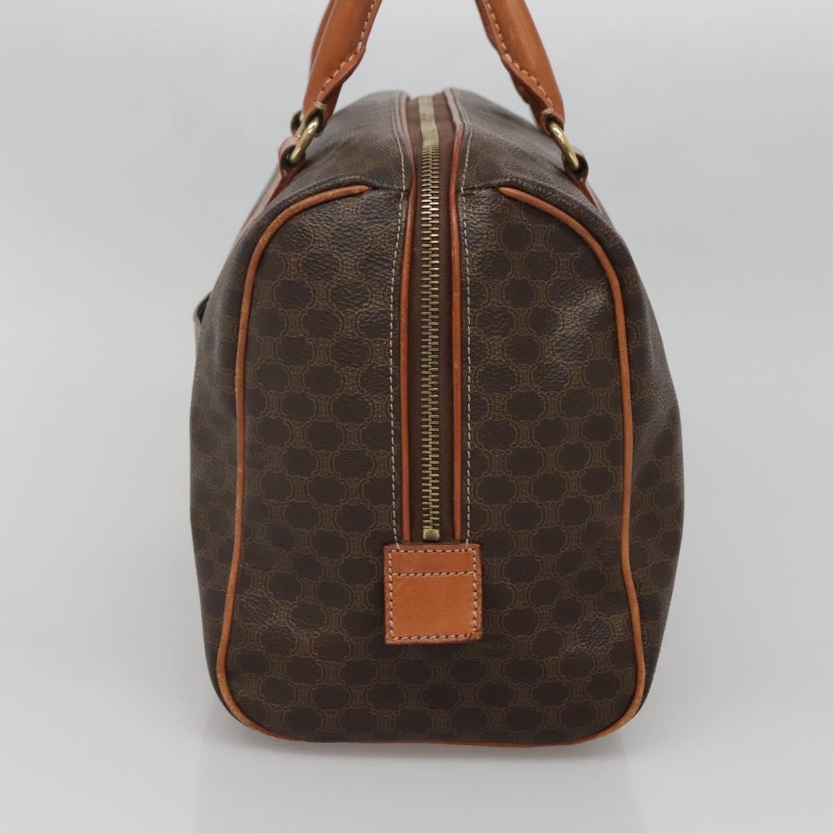 Celine Macadam Handbag Macadam With Leather Brown Canvas Bag