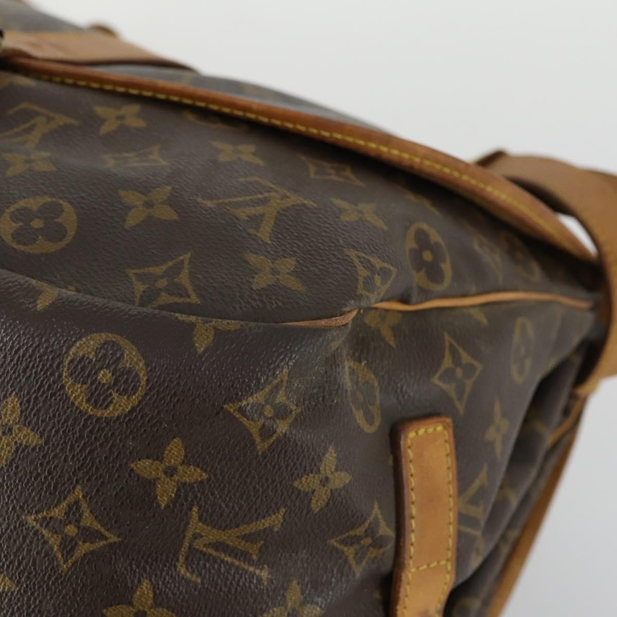 Louis Vuitton Saumur Handbag Monogram Canvas Brown Canvas Shoulder Bag