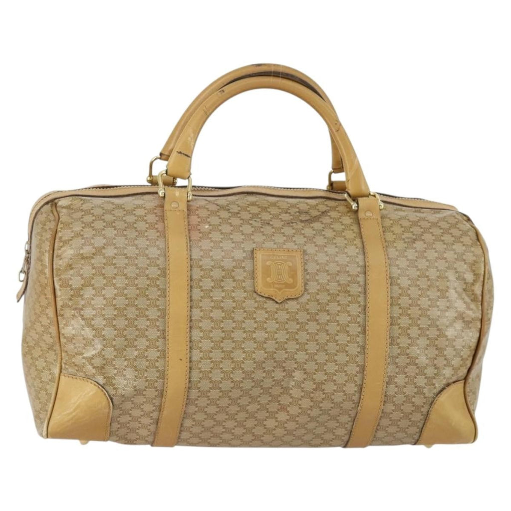 Celine Travel Duffle Bag Triomphe Coated Canvas Beige Canvas Travel Bag Bag