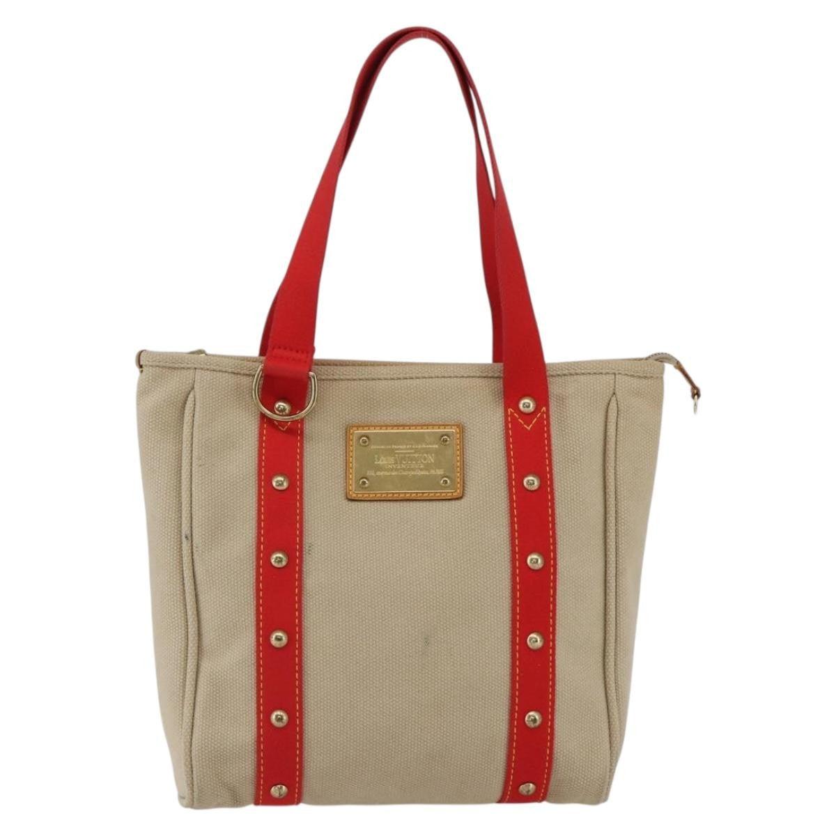 Louis Vuitton Antigua Tote Canvas Beige Canvas Tote Bag