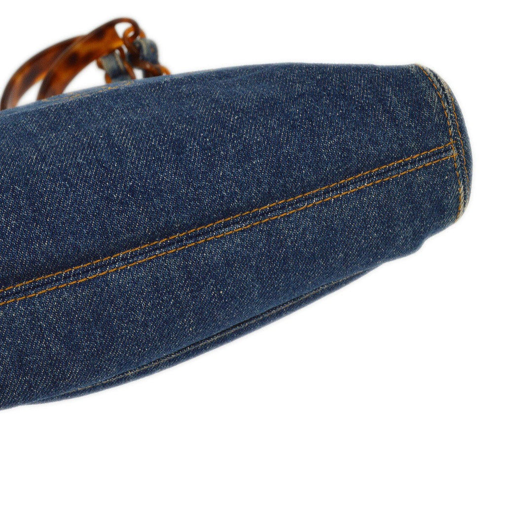 Chanel Vintage Resin Chain Tote Denim Blue Denim_Jeans Tote Bag Bag