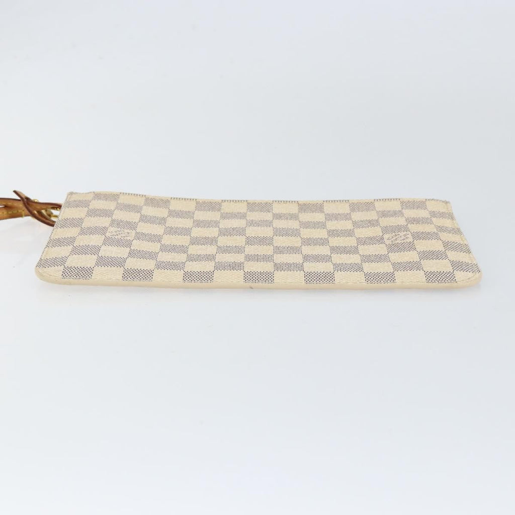Louis Vuitton Neverfull Pochette Damier White Canvas Clutche & Pouche Bag