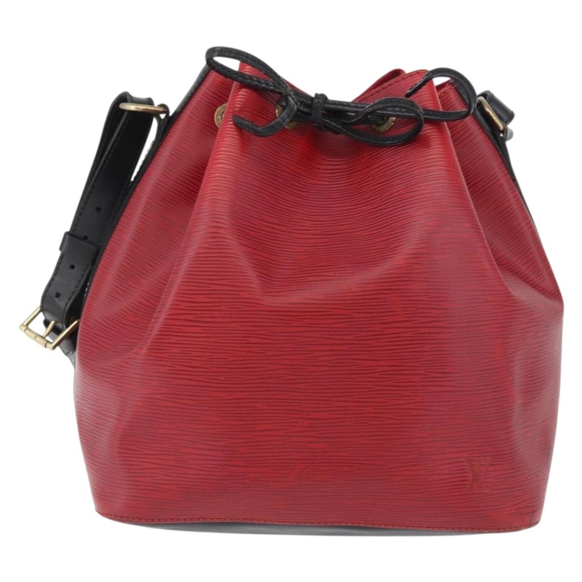 Louis Vuitton Petit Noe Handbag Epi Leather Red Leather Shoulder Bag