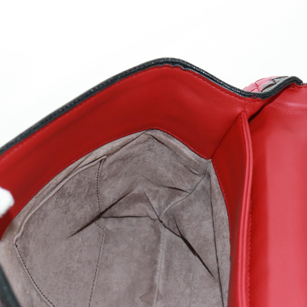 Bottega Veneta Glass Shoulder Bag Intrecciato Nappa With Snakeskin Red Leather Shoulder Bag Bag