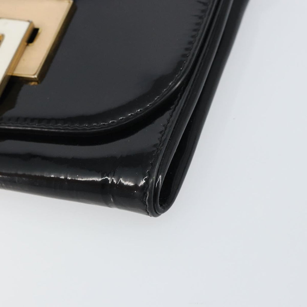 Fendi Vintage Shoulder Bag Enamel Black Patent_Leather Shoulder Bag Bag