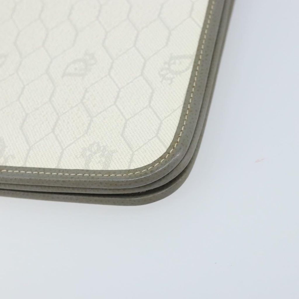Christian Dior Vintage Honeycomb Chain Canvas White Canvas Shoulder Bag Bag (Pre-Owned)