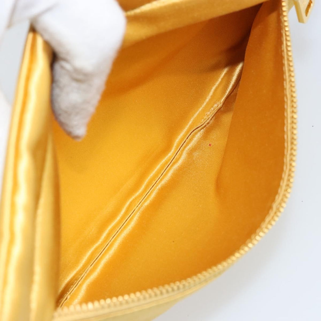 Prada Clutch Satin Gold Satin Clutche & Pouche Bag