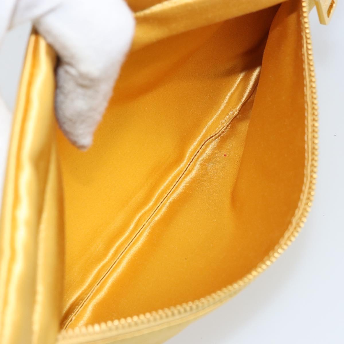 Prada Clutch Satin Gold Satin Clutche & Pouche Bag