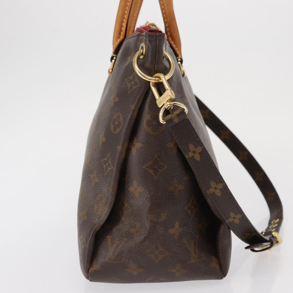 Louis Vuitton Pallas Tote Monogram Canvas With Leather Brown Canvas Tote Bag