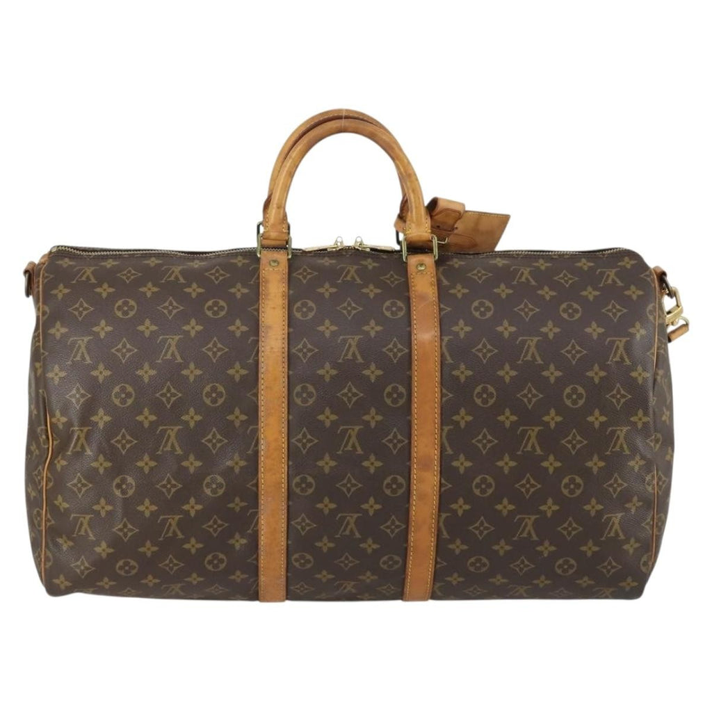Louis Vuitton Keepall Bandouliere Bag Monogram Canvas Brown Canvas Travel Bag