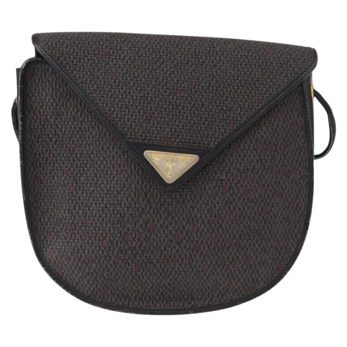 Saint Laurent Vintage Shoulder Bag Canvas Black Canvas Shoulder Bag Bag (Pre-Owned)