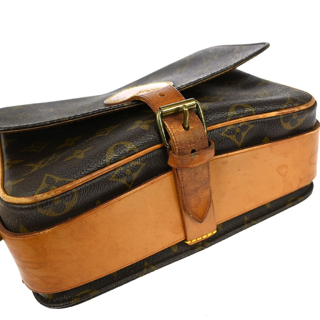 Louis Vuitton Cartouchiere Handbag Monogram Canvas Brown Canvas Shoulder Bag