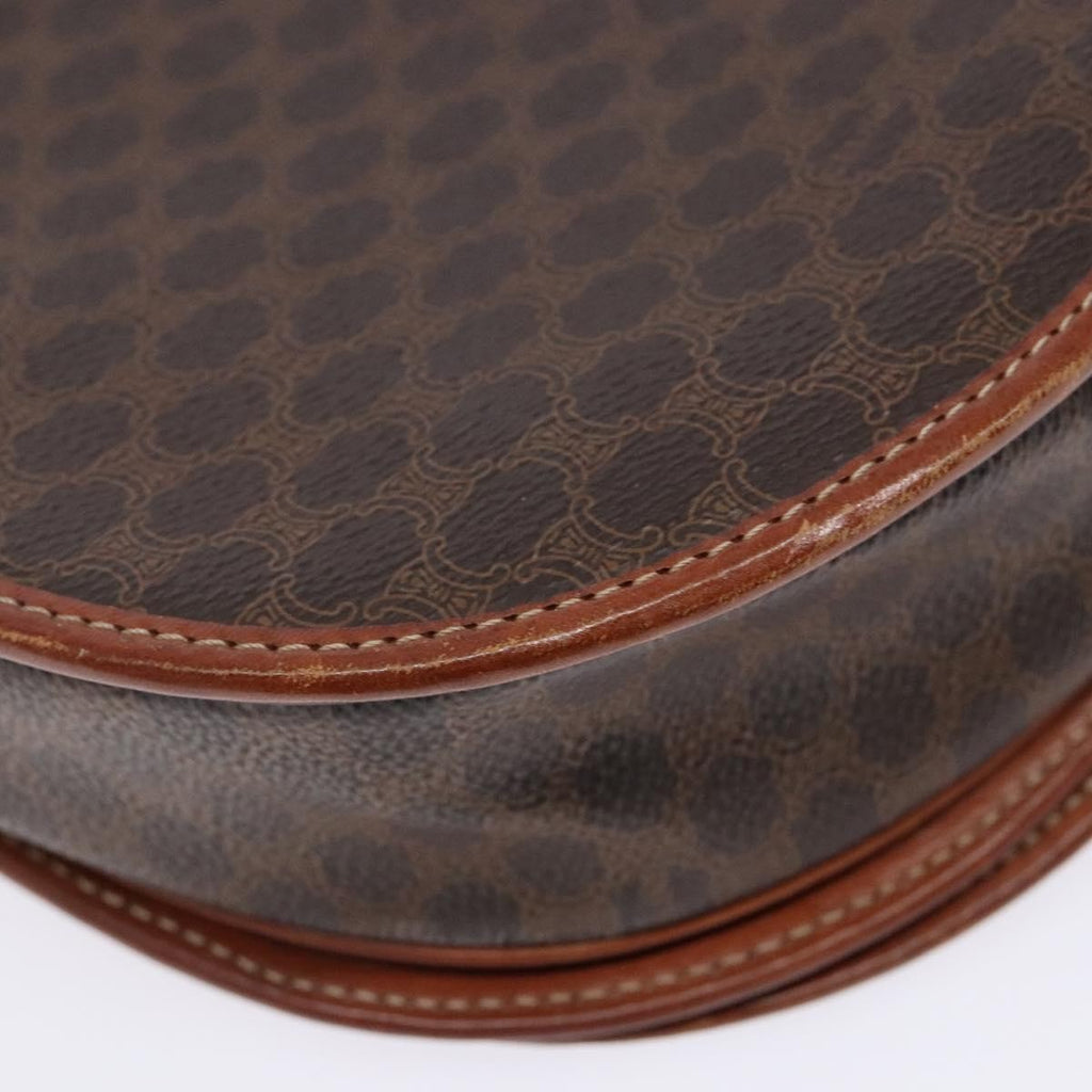 Celine Macadam Shoulder Bag Pvc Leather Brown Canvas Bag
