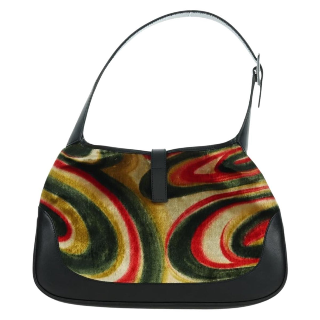 Gucci Vintage Jackie Shoulder Bag Canvas And Leather Black Leather Shoulder Bag Bag (Pre-Owned)