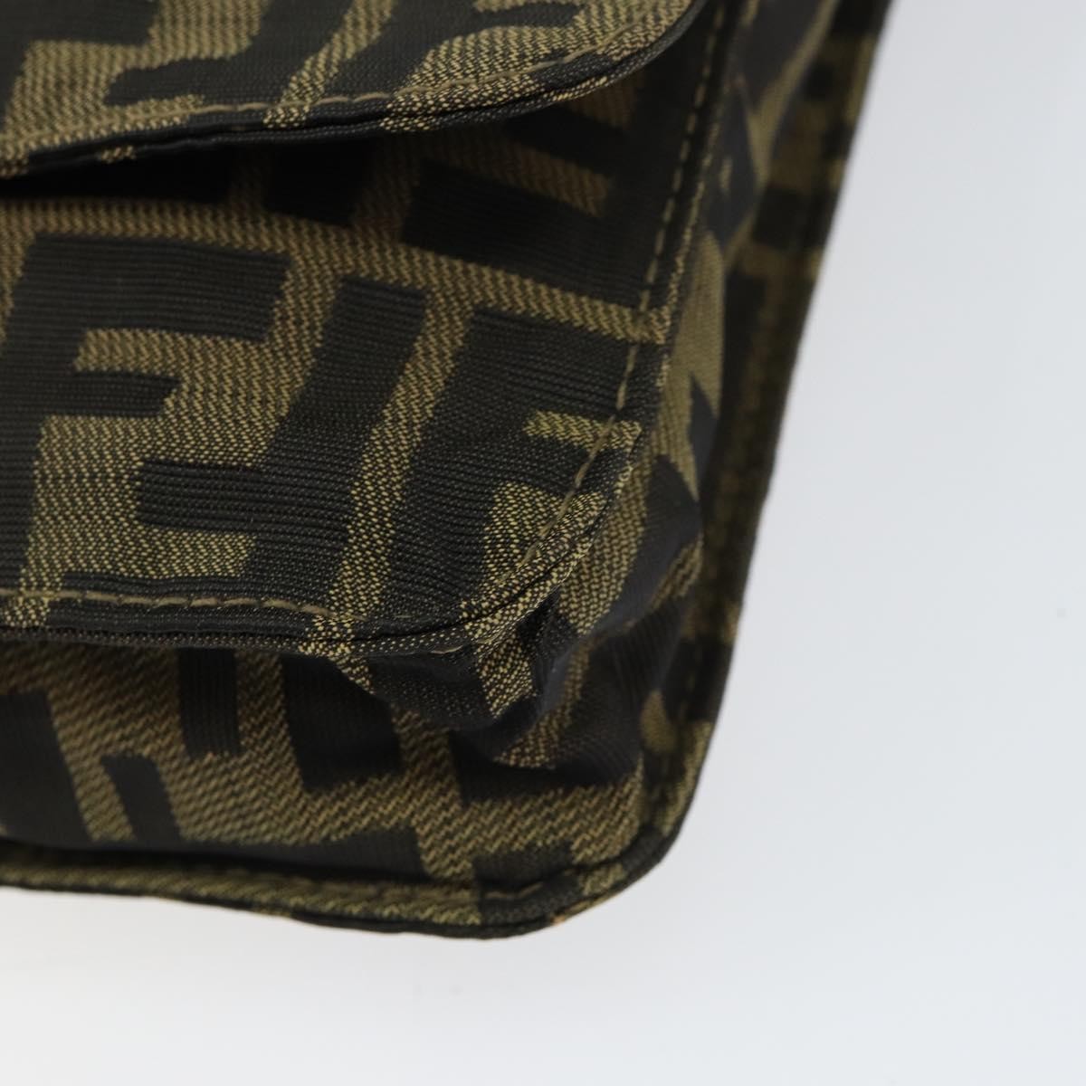 Fendi Flat Messenger Bag Zucca Canvas Brown Canvas Shoulder Bag Bag