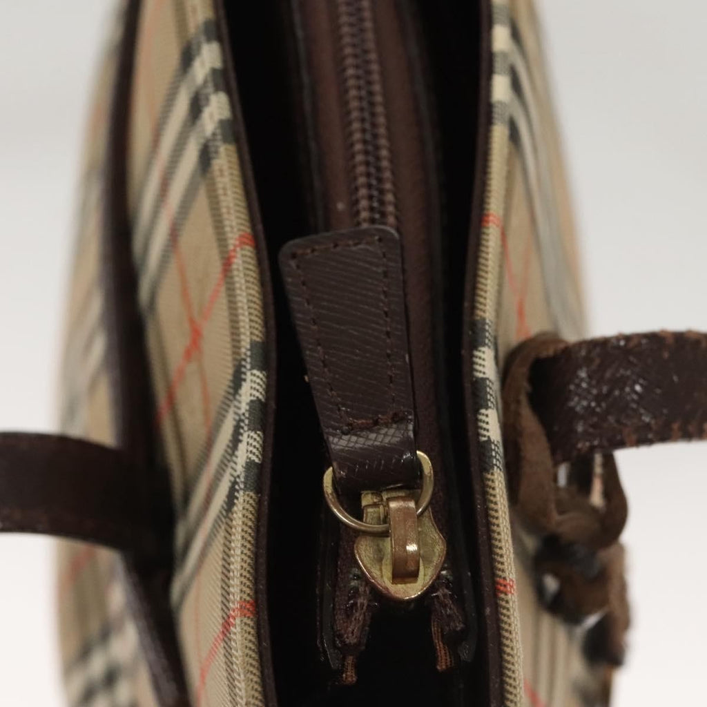 Burberry Nova Check Shoulder Bag Canvas And Leather Beige Canvas Shoulder Bag
