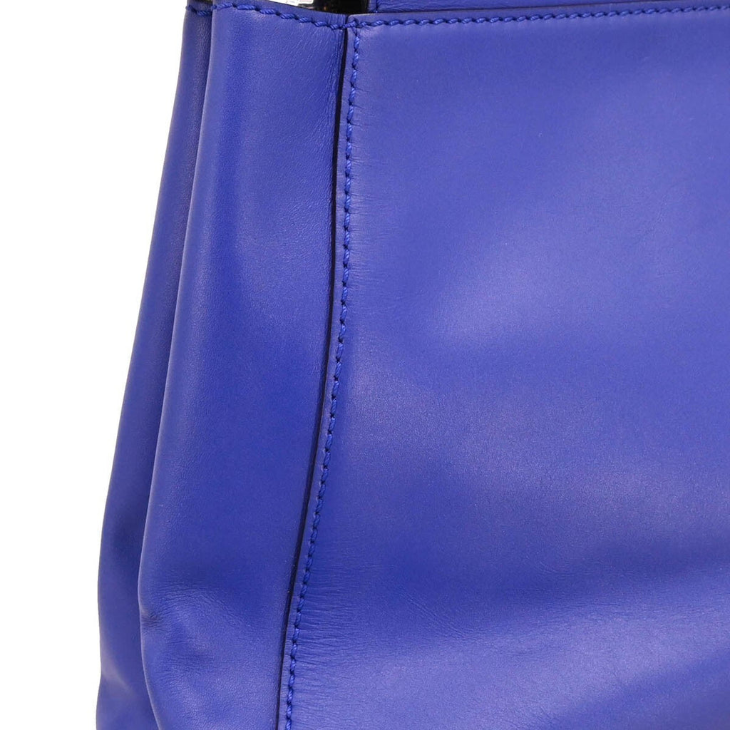 Fendi Peekaboo Bag Soft Leather Blue Leather Handbag