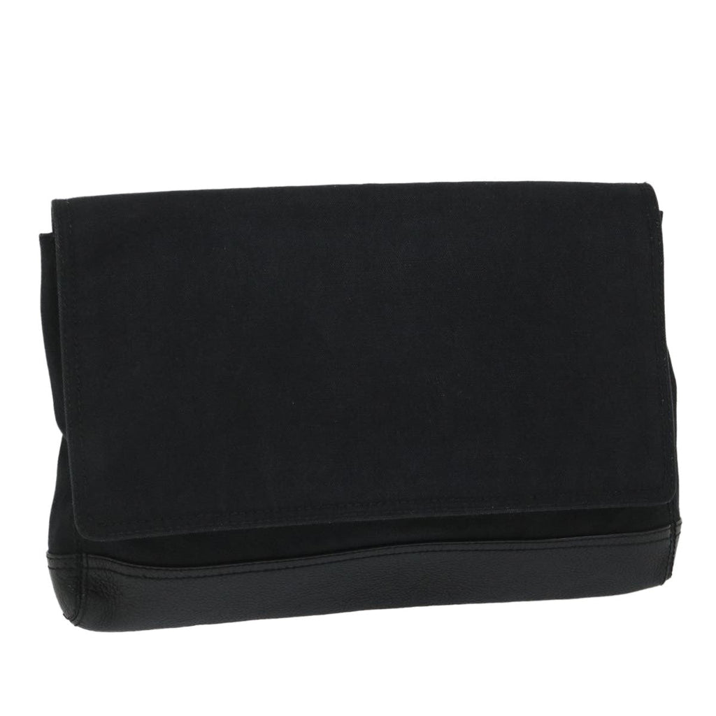 Balenciaga Vintage Pouch Leather Black Canvas Clutche & Pouche