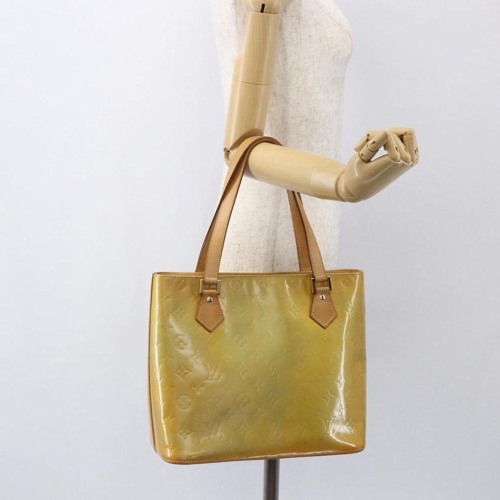 Louis Vuitton Houston Handbag Monogram Vernis Beige Patent_Leather Tote Bag