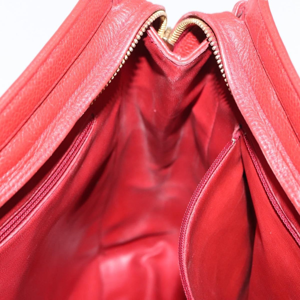 Chanel Vintage Metal Cc Shoulder Bag Caviar Red Leather Shoulder Bag Bag