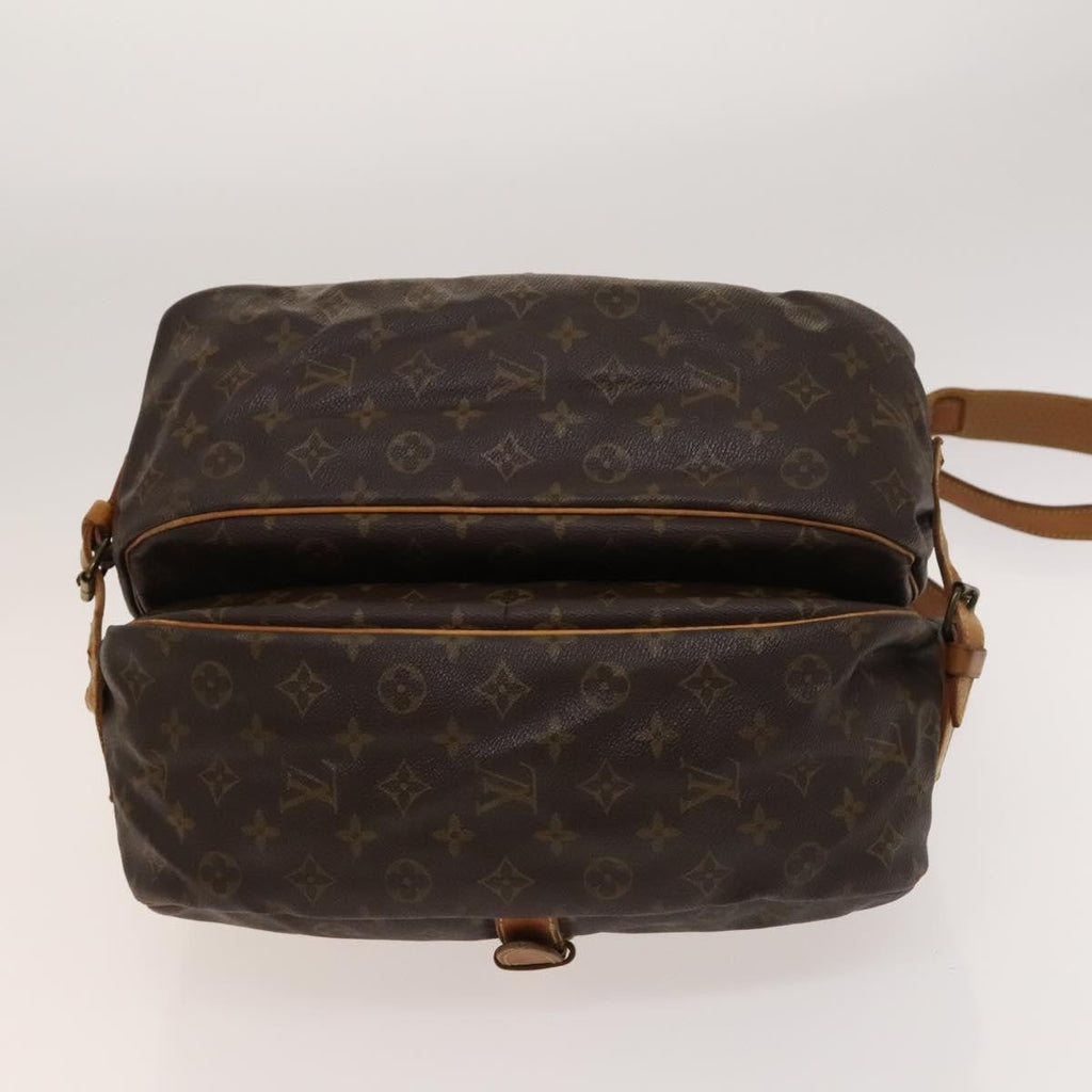 Louis Vuitton Saumur Handbag Monogram Canvas Brown Canvas Shoulder Bag
